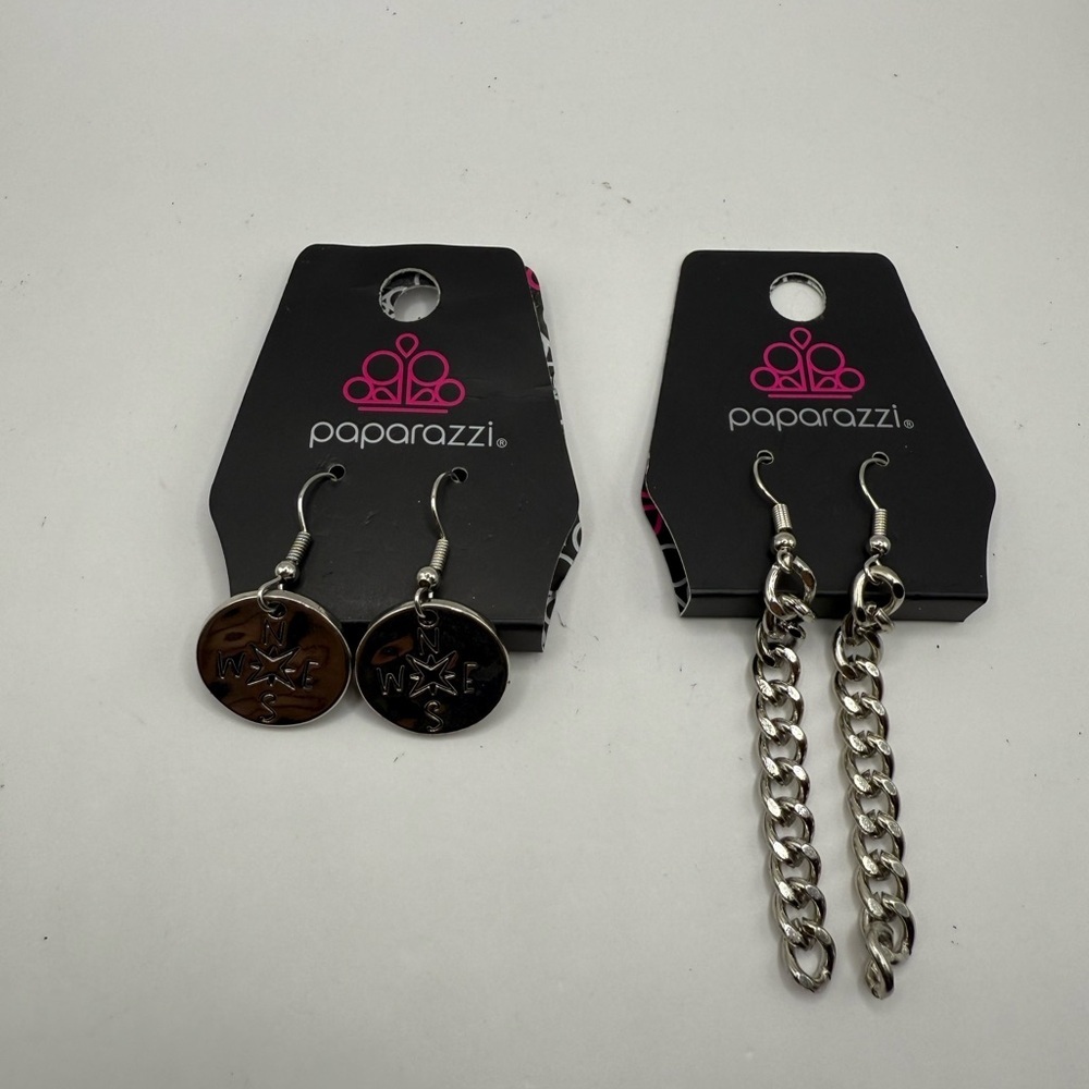 Paparazzi lot of (2) Earrings North South East West  & Chain Earrings NWT